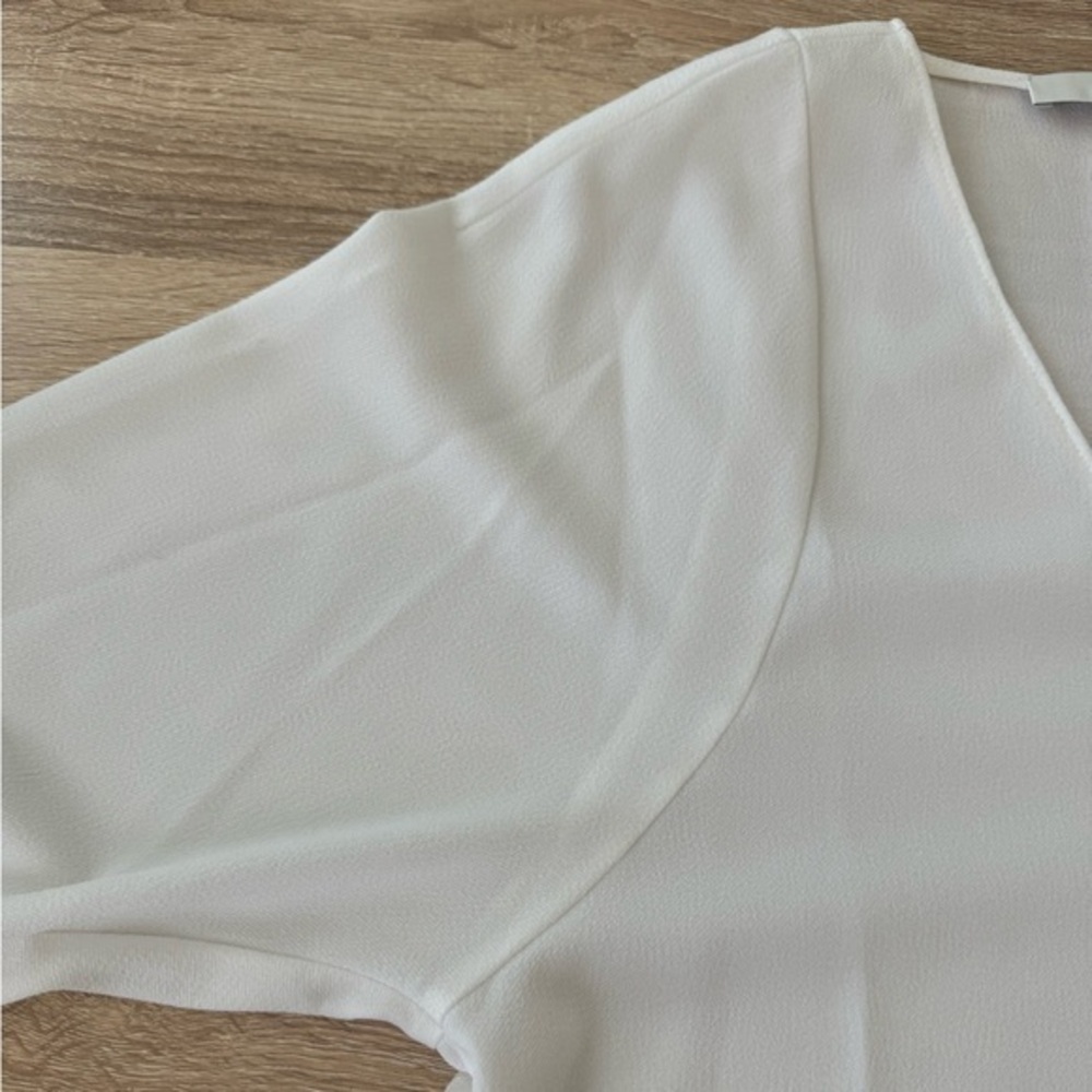 Tibi Savanna White V-neck long Sleeve Blouse Top‎ Size XS - Picture 6 of 10